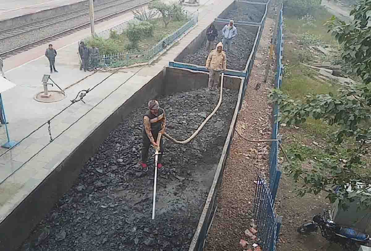 Smoke came out of coal-laden freight train