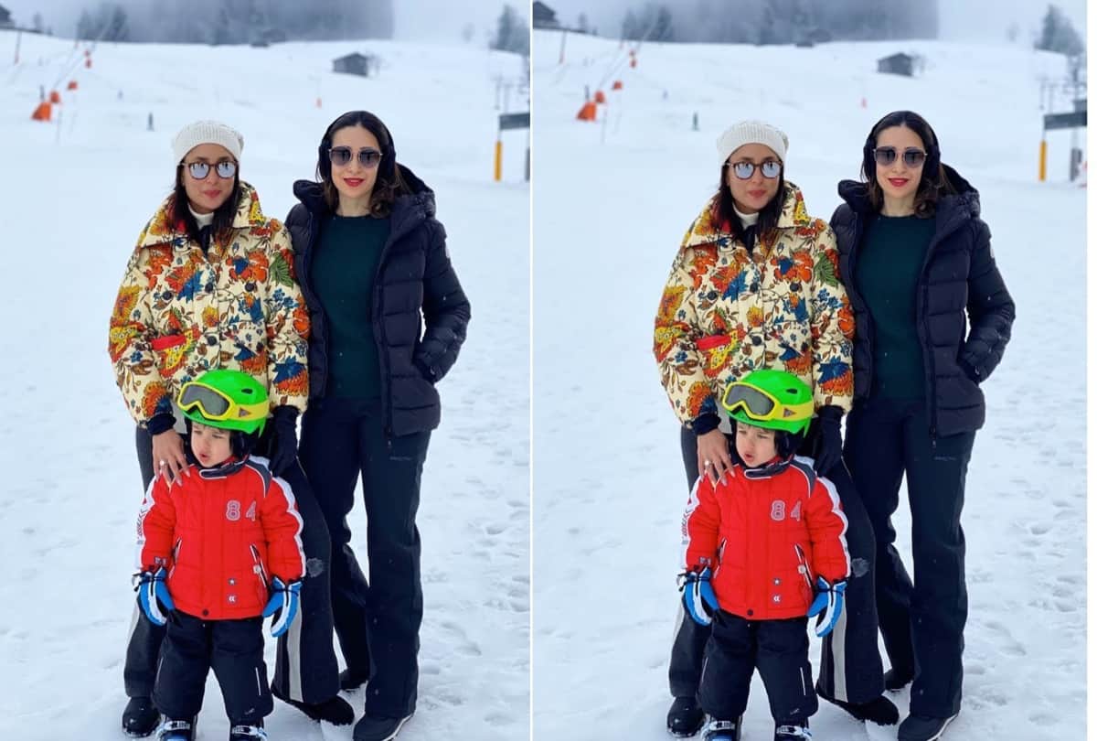 kareena kapoor karisma kapoor saif ali khan look good in switzerland holiday