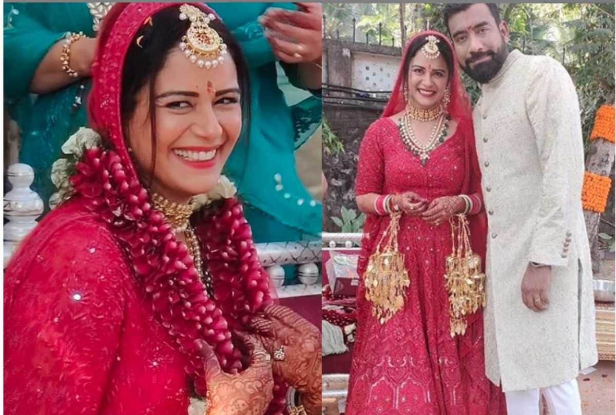 this real life bride red monochrome lehenga look like priyanka chopra wedding lehenga