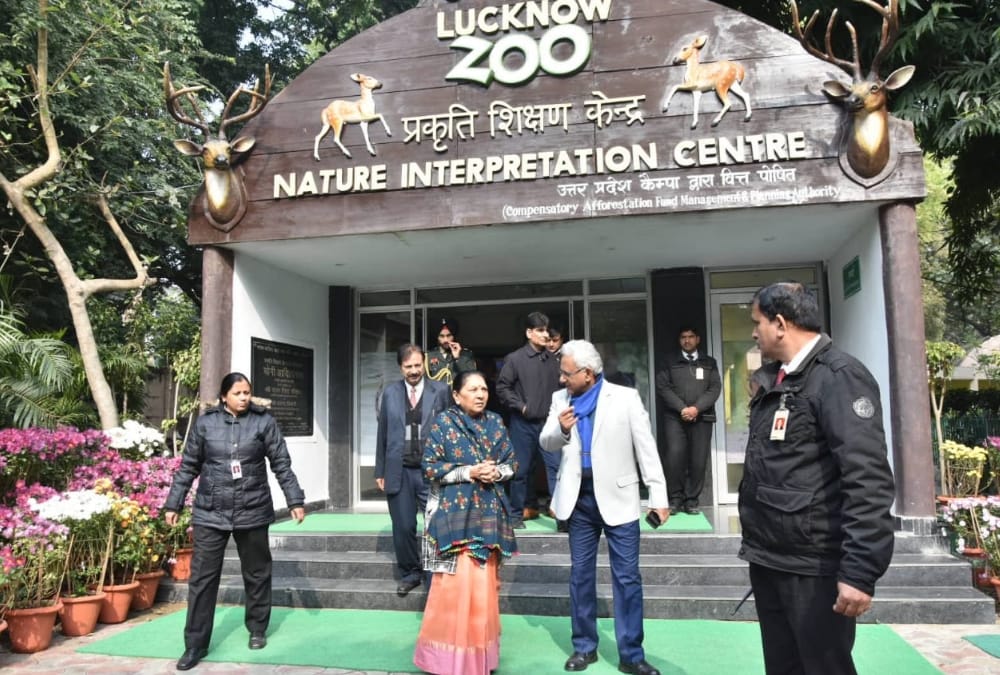 UP governor Anandiben Patel visits Lucknow zoo.