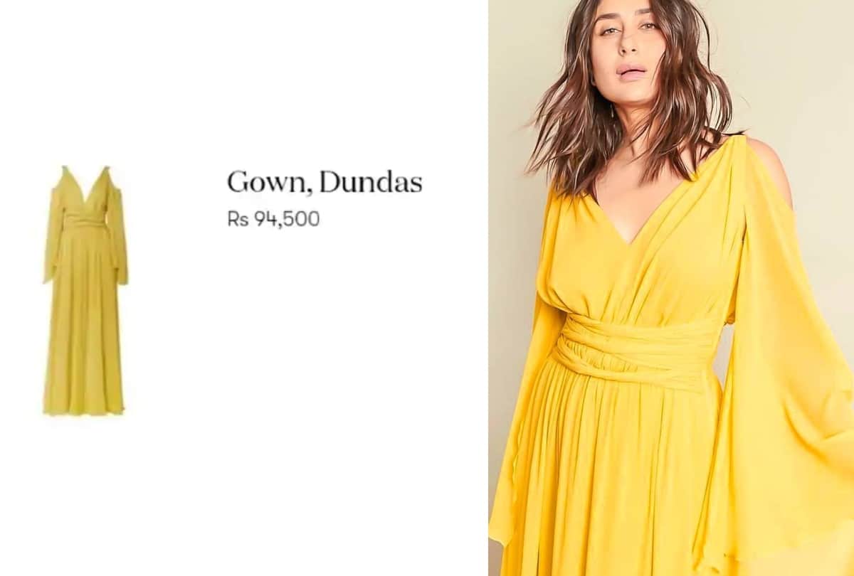 kareena kapoor wearing film good newwz promotion yellow dress is 94500 rupees