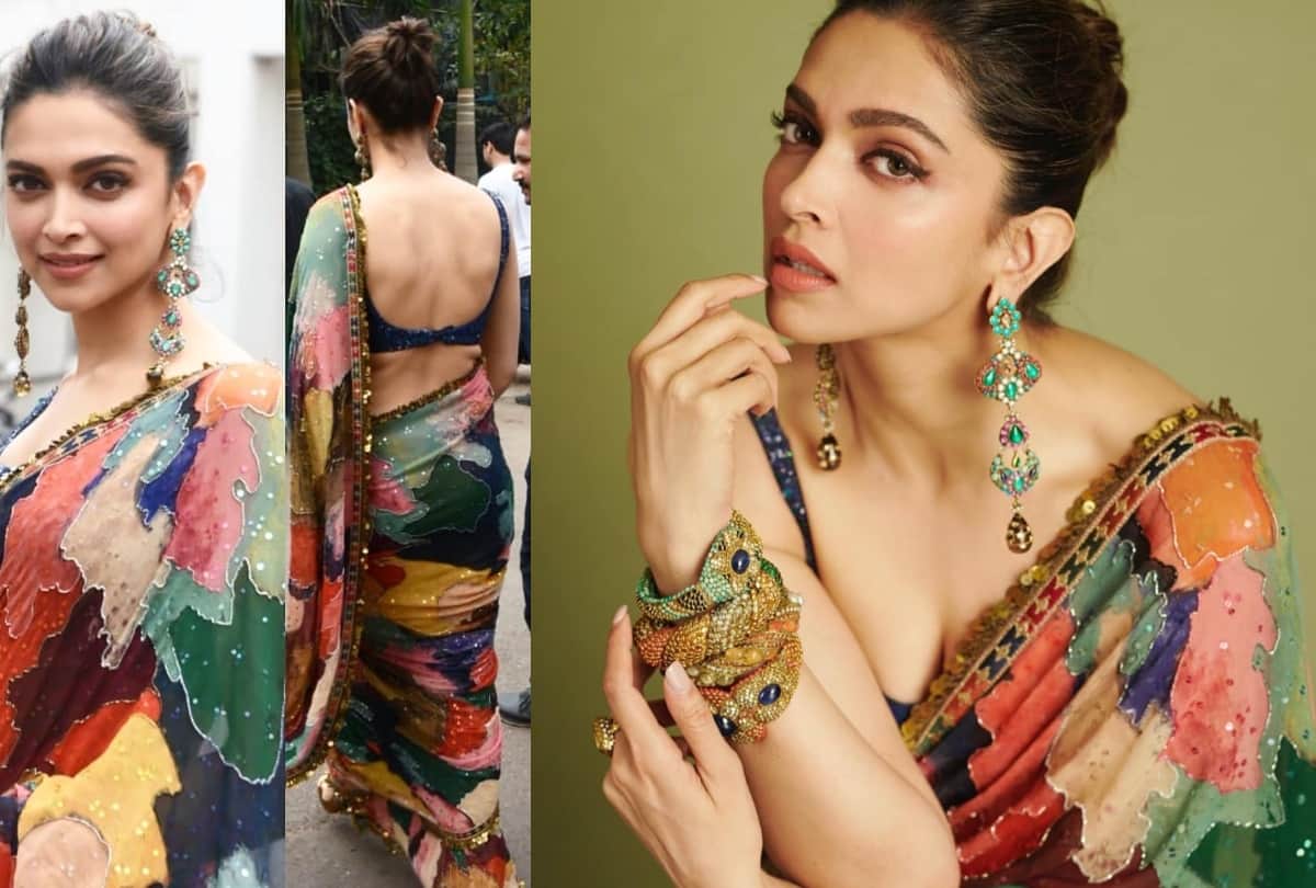 deepika padukone look elegant for chhapaak promotion in indian idol 11 set in abstract saree
