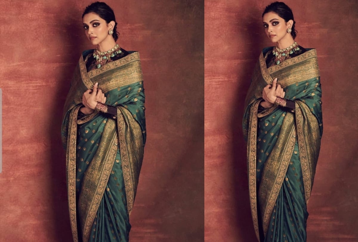 deepika padukone look elegant for chhapaak promotion in indian idol 11 set in abstract saree