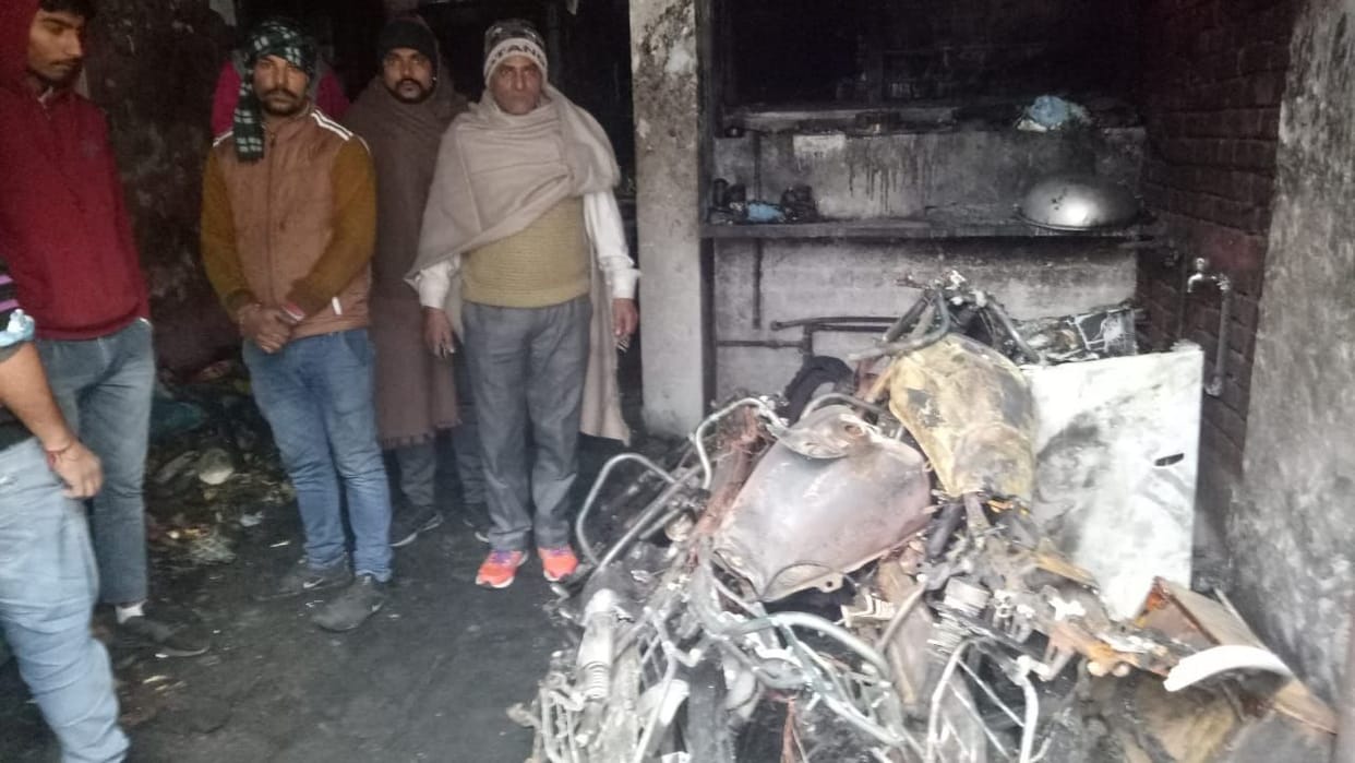 goods burn in a house fire