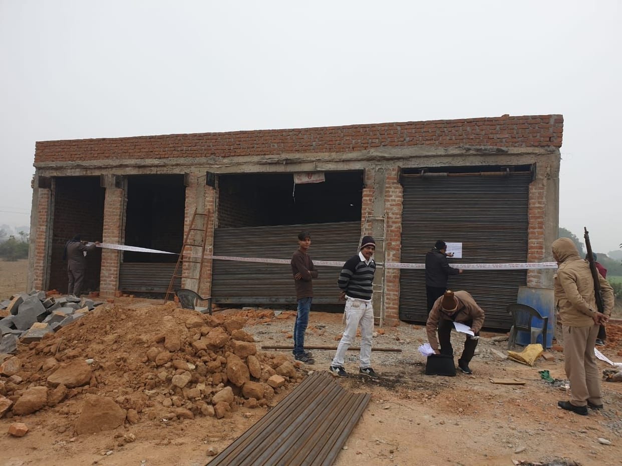 without permission construct petrol pump building seal jda team
