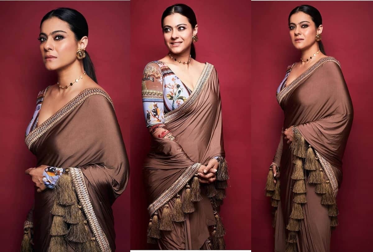 kajol recreates K3G look in black and burgundy saree in indian idol 11