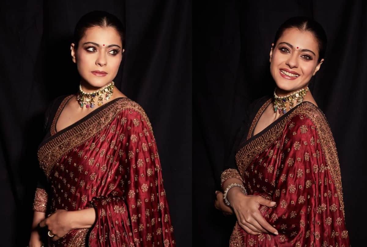 kajol recreates K3G look in black and burgundy saree in indian idol 11