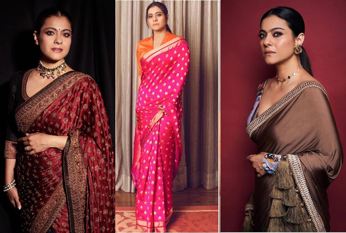 Kajol Paired Her Saris With Contrast Colour Blouse Many Times - Amar Ujala  Hindi News Live - काजोल से सीखें मिक्स एन मैच करना, हर साड़ियों पर पेयर  करती हैं कंट्रास्ट ब्लाउज