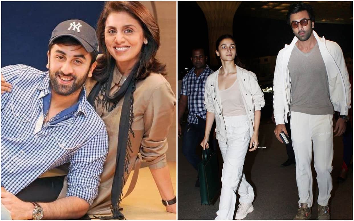 Ranbir Kapoor Alia Bhatt Wedding Preparation Ranbir arrives at Alia house with mother Neetu Kapoor