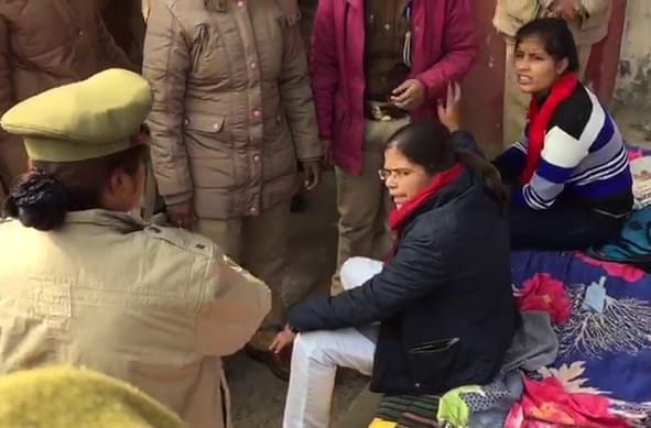 Richa Singh arrested while staging outside women's hostel