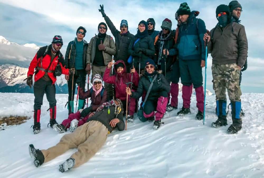 New year 2020 And 31st december celebration Tourist Crowd in Snow Covered Auli