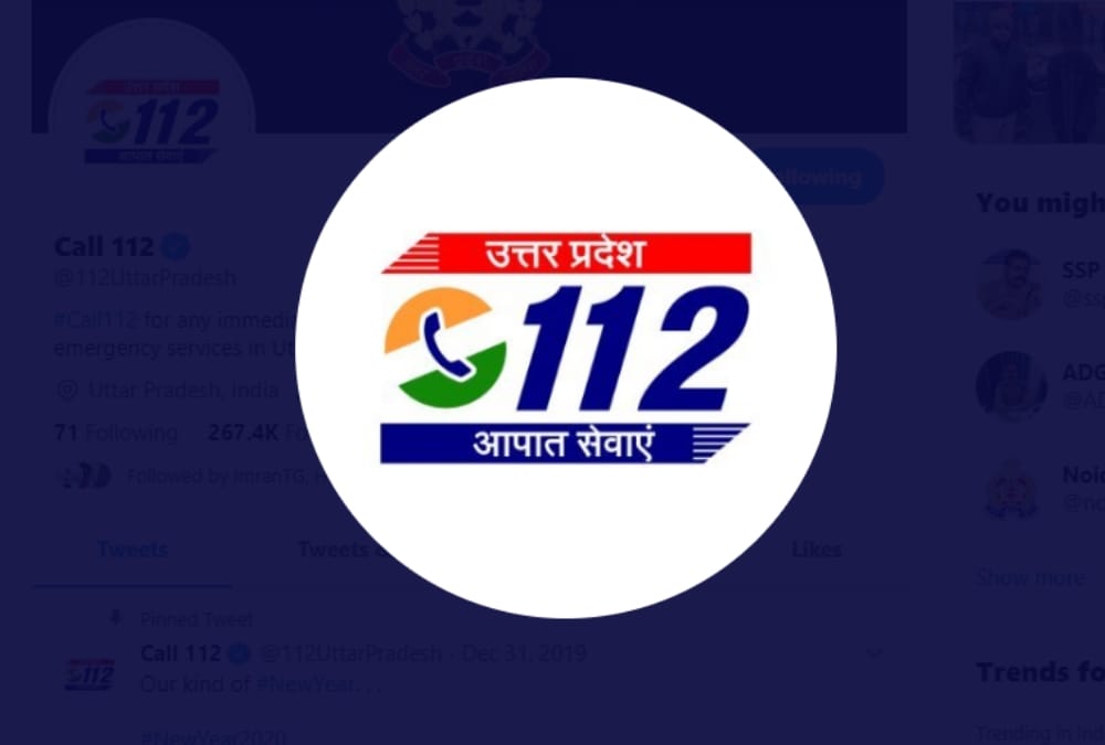 Dial 112 posts a message on twitter.