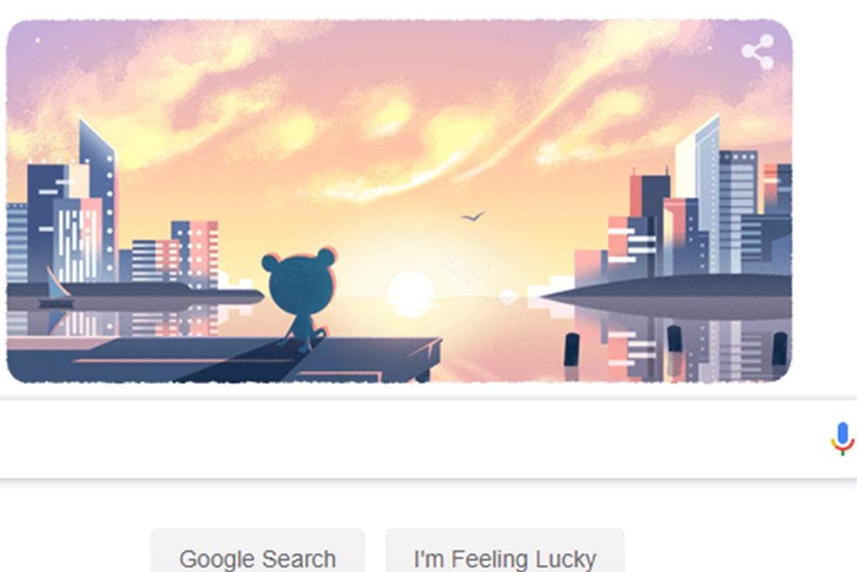 Google Doodle celebrates New Year with fireworks and leaping froggy with its bird friend