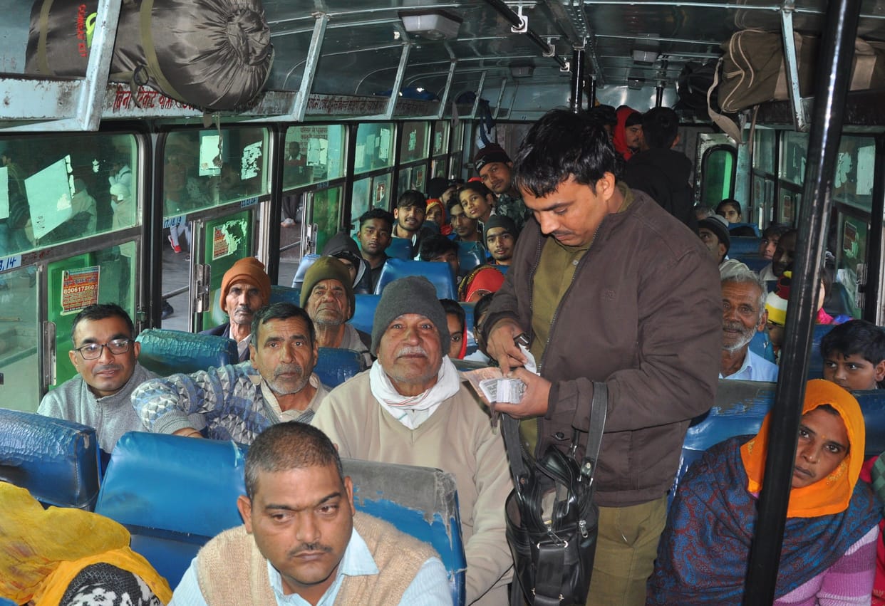 bus, conducter, passenger