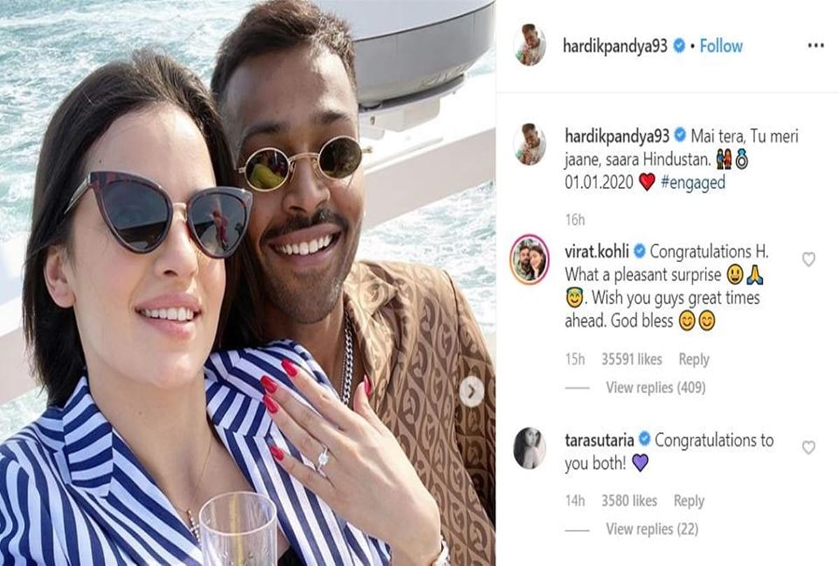 Hardik Pandya Natasa Stankovic engagement Surprised Virat Kohli, reaction hone viral