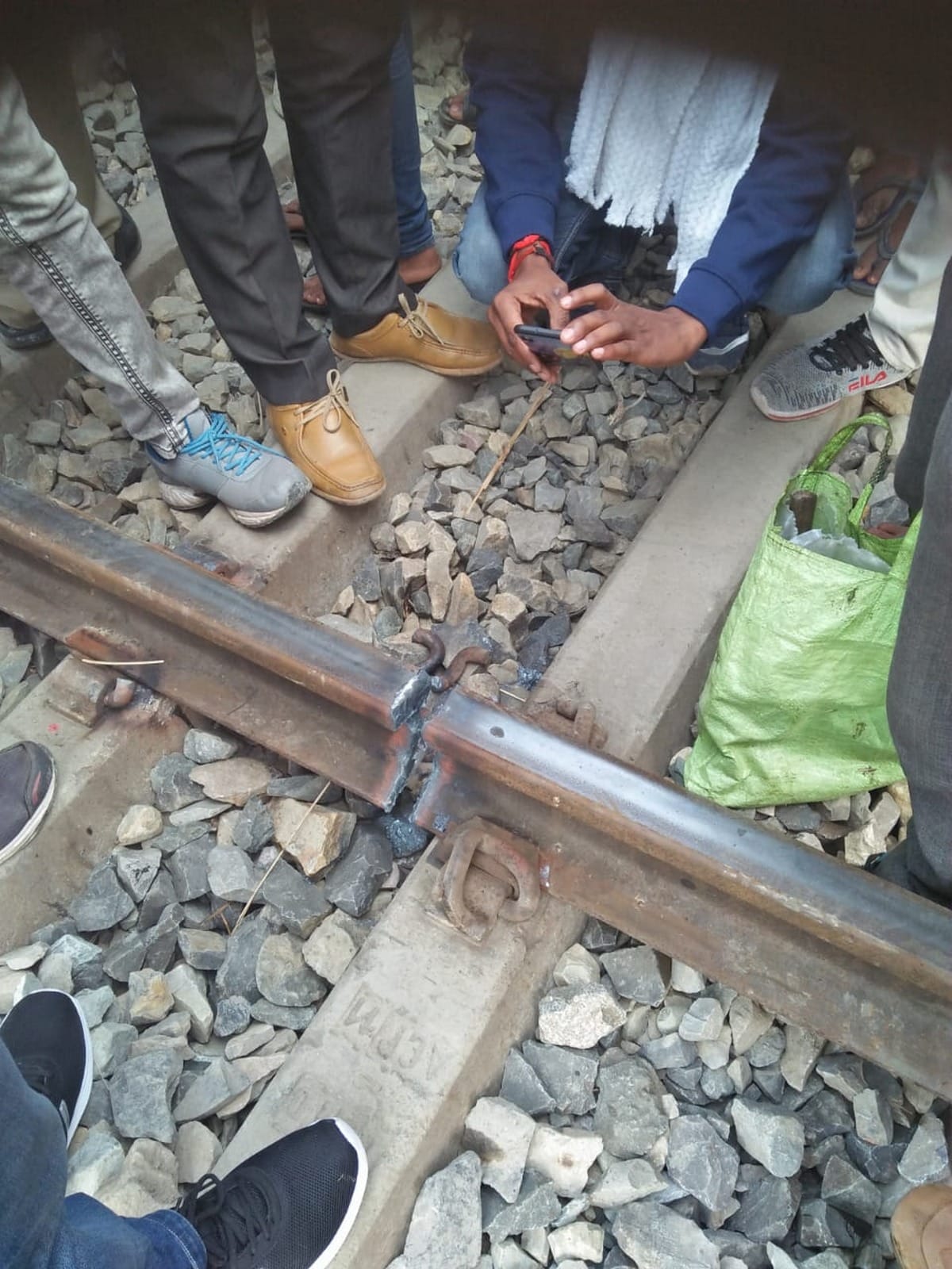 Railway track cut unknown persone leave his demand with letter in mau
