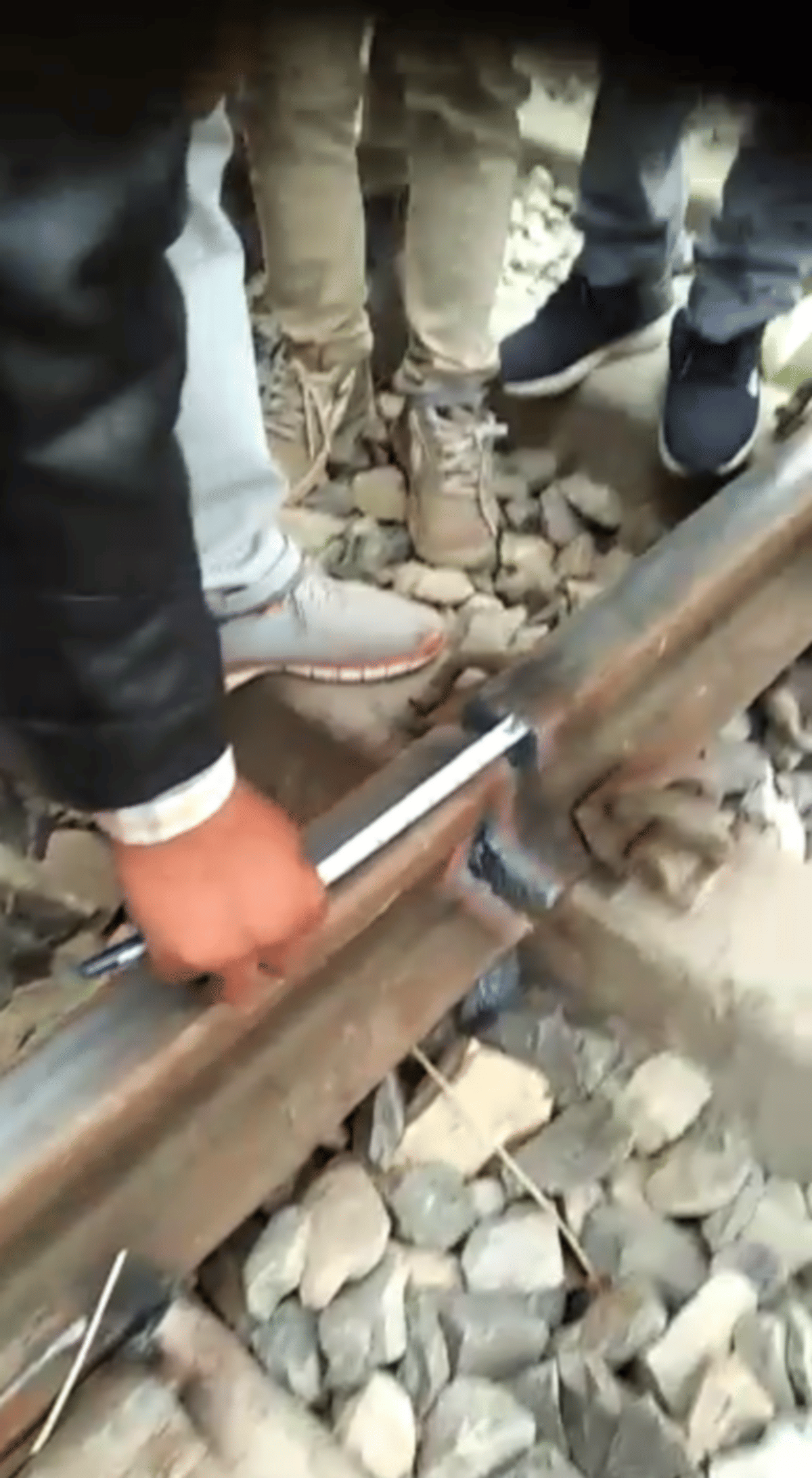 Railway track cut unknown persone leave his demand with letter in mau
