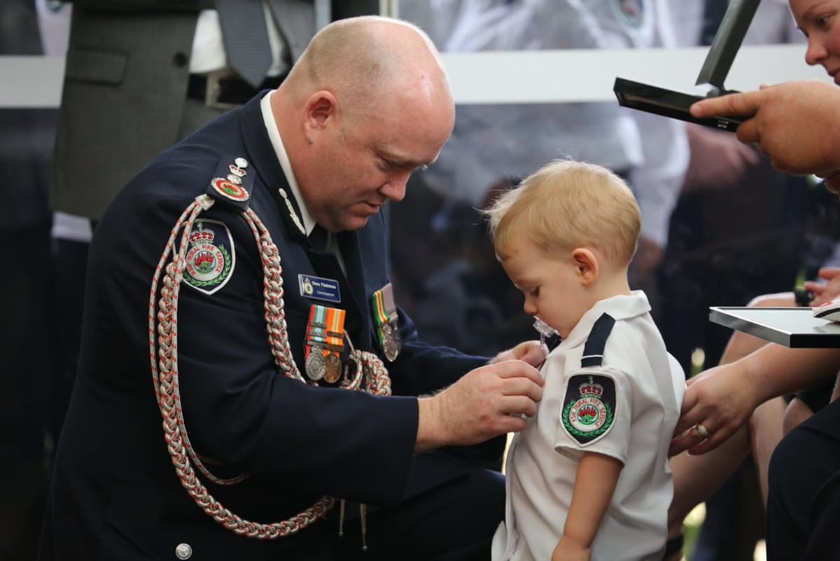 Australia bushfire, Commissioner awarded Bravery award to Geoffrey Keaton who lost his life