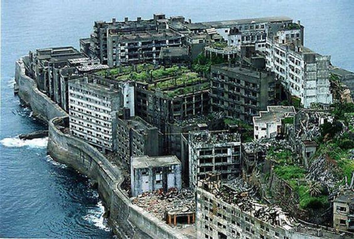 Abandoned Island of Japan Hashima Island also known as Gunkanjima or Battleship Island