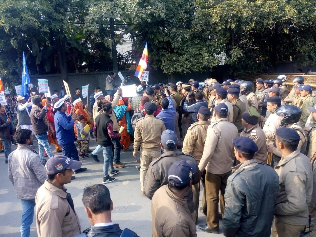 SC ST Employees Protest Rally in dehradun for reservation in promotion