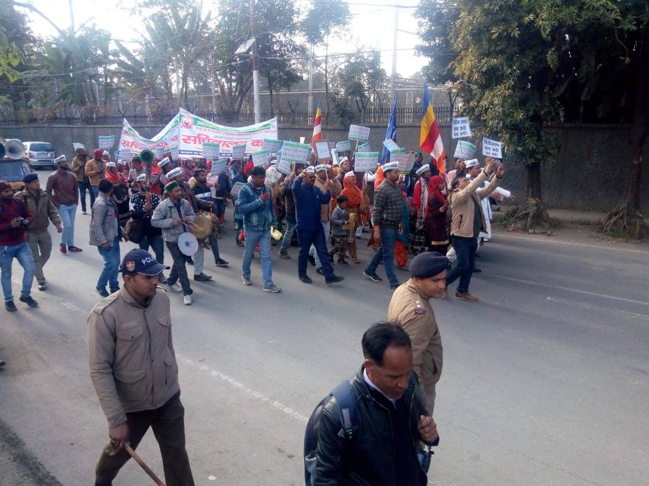 SC ST Employees Protest Rally in dehradun for reservation in promotion
