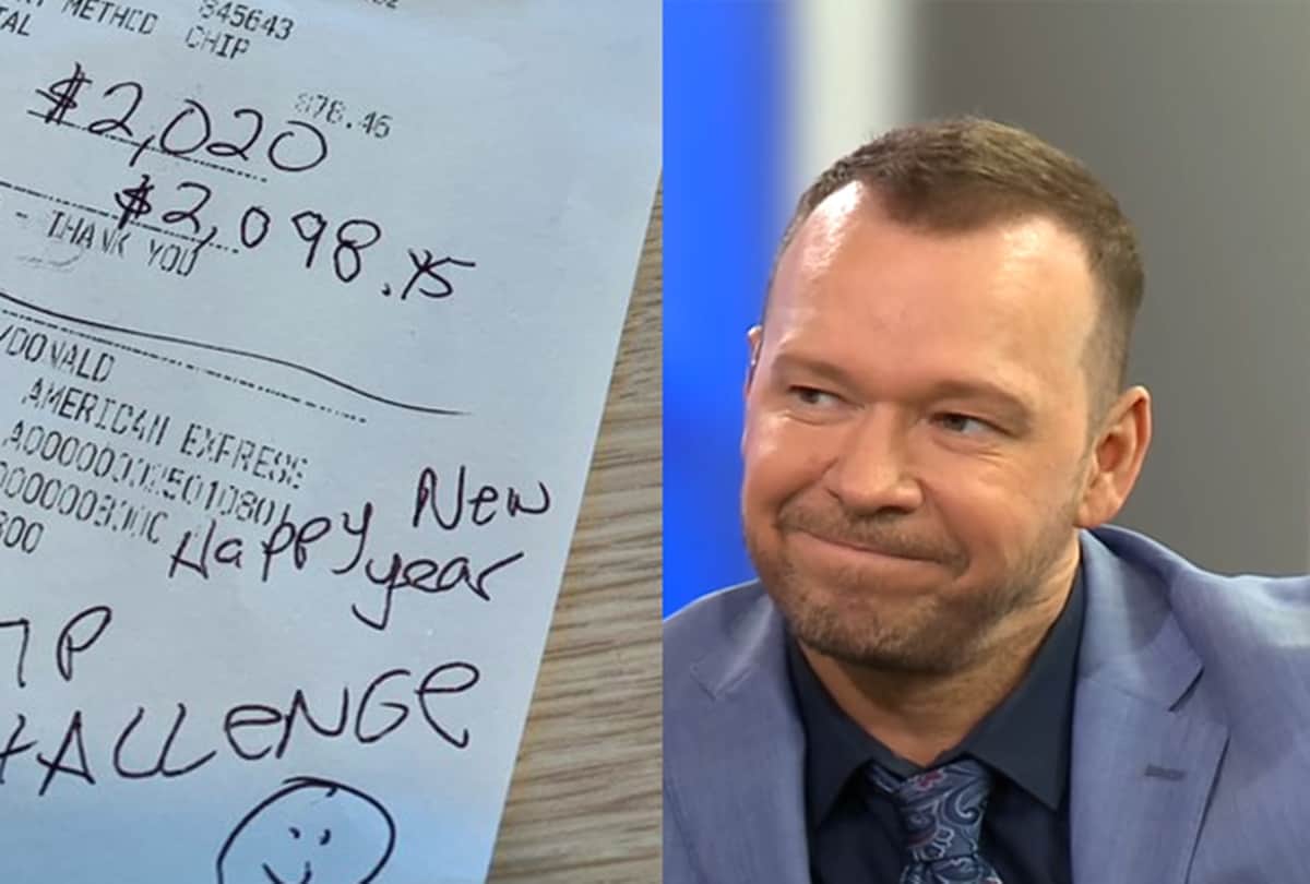Donnie Wahlberg Singer gave a $2020 tip on a $23 bill to Food Server