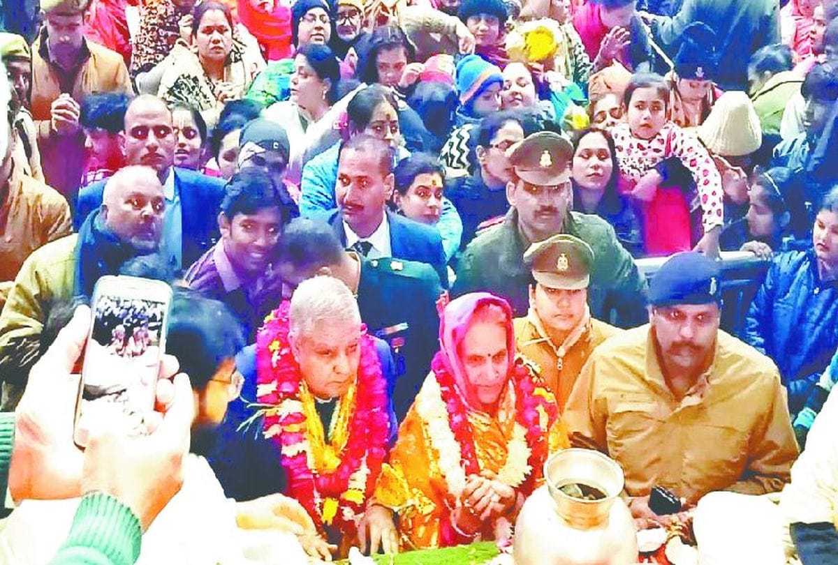 Governor of West Bengal Jagdeep Dhankar visited Thakur Bankebihari Temple In Vrindavan