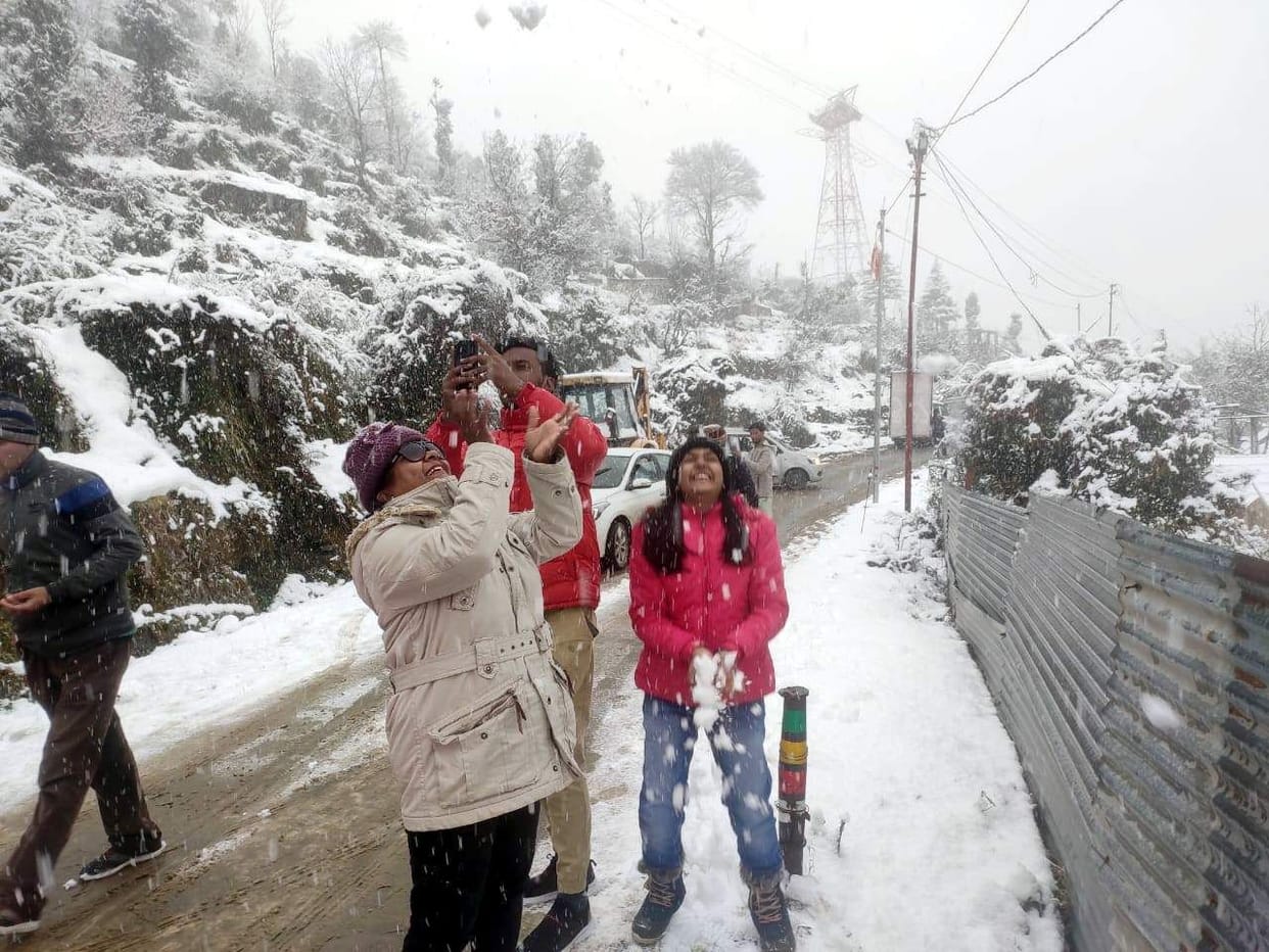snow covered villages again in Chamoli district