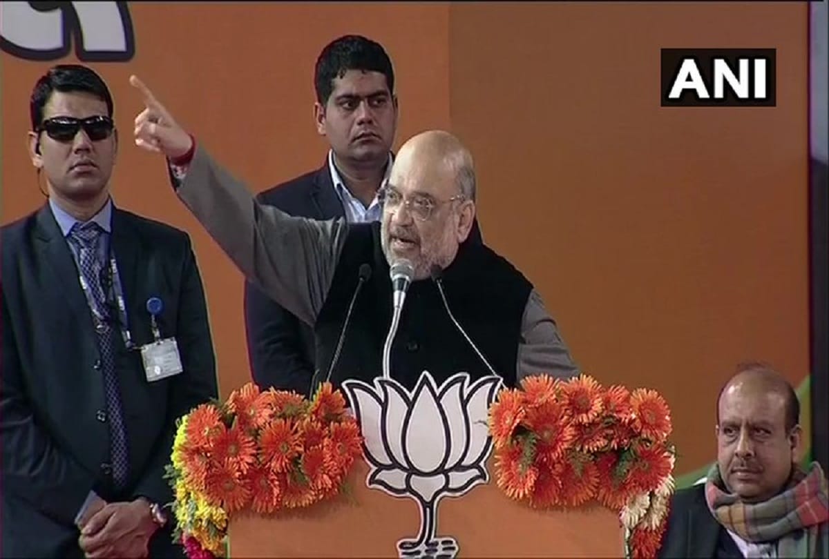 Delhi assembly elections Amit Shah addresses BJP workers before polls in Talkatora stadium