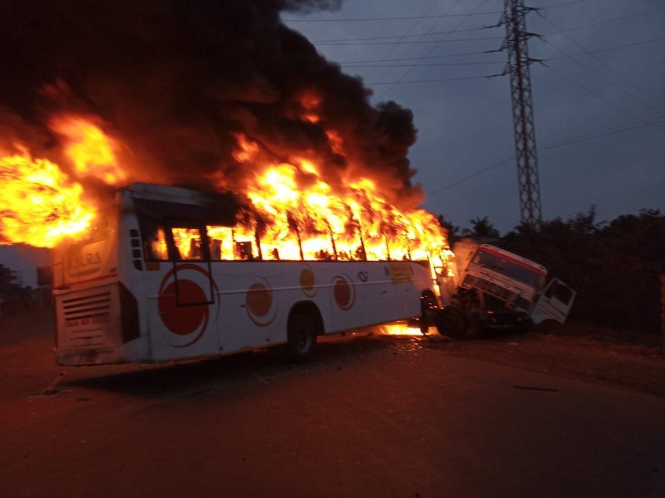 Uttarakhand Tourist Bus Caught Fire in Andhra Pradesh