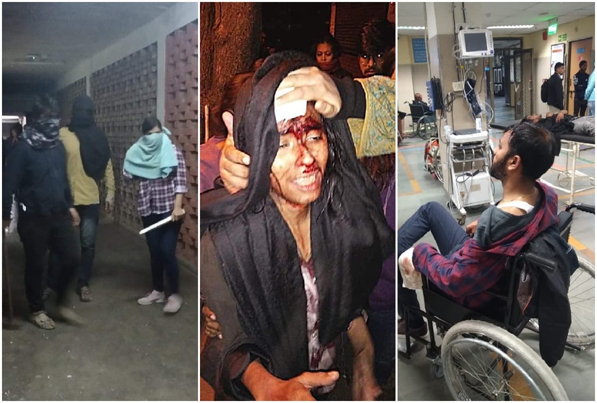 Fighting between Left and ABVP students in JNU campus