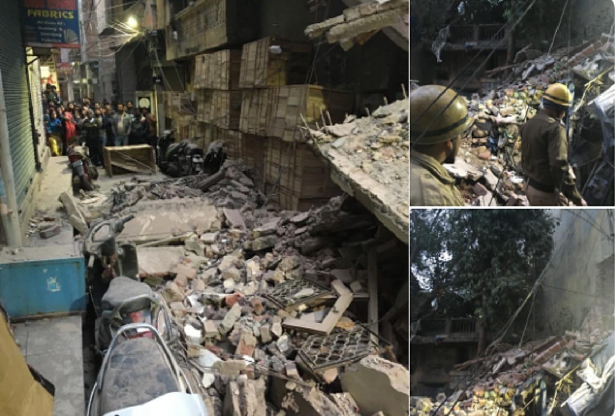 Two people have been injured after a house collapsed in Gandhi Nagar