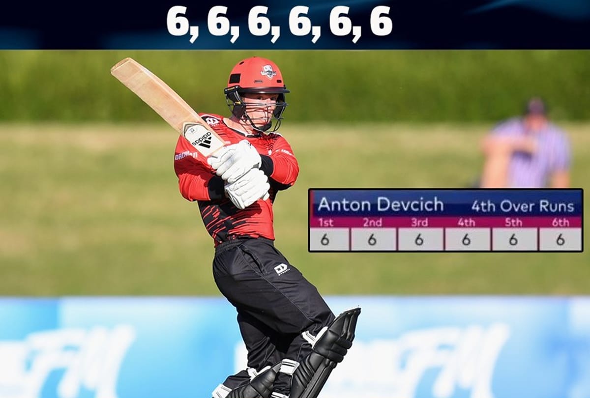 Leo Carter Smashes Six Sixes in an Over in New Zealand Super Smash T20 Competition