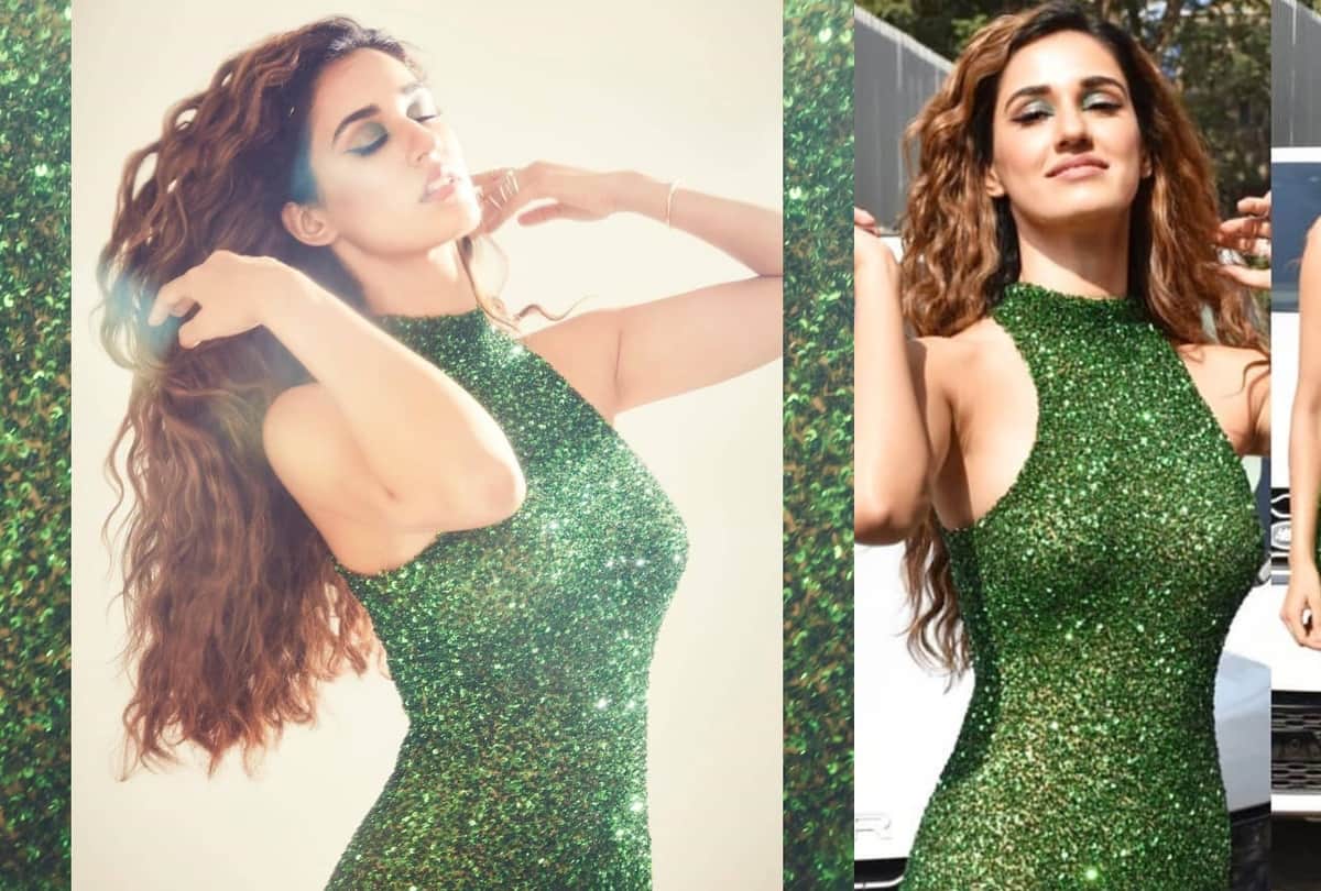 disha patani looks stunning in malang trailer launch in green shimmer gown