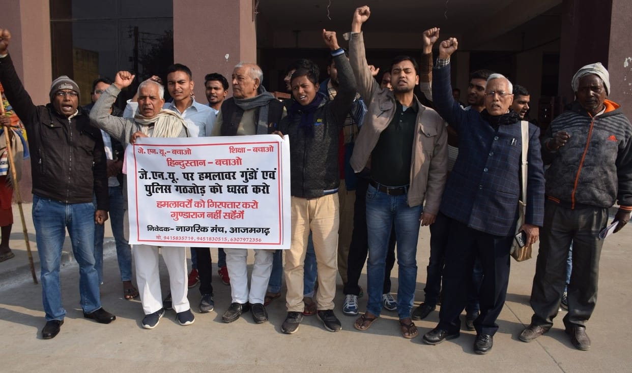 Students and activists protest against JNU incident