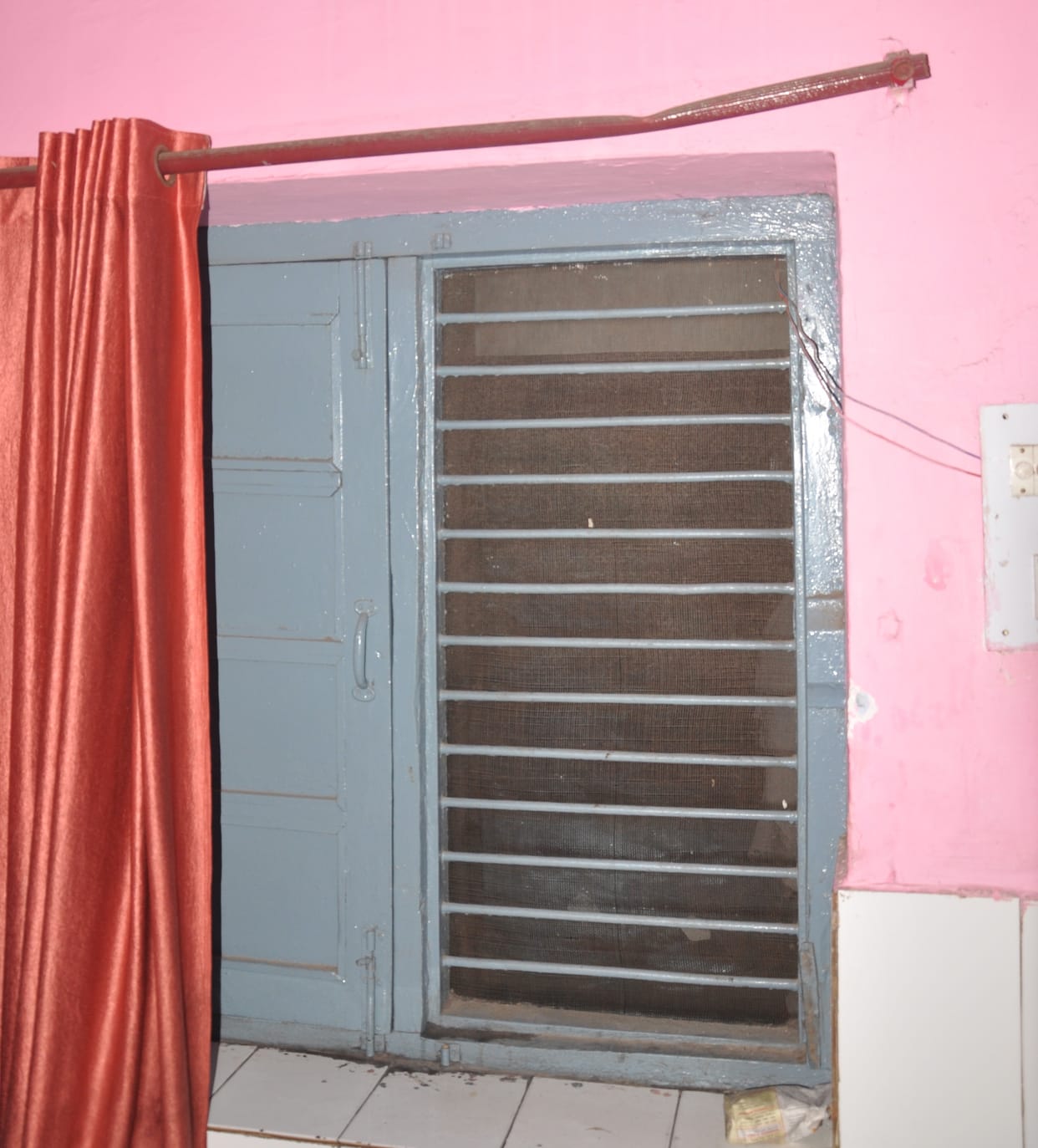 Broken window in hospital
