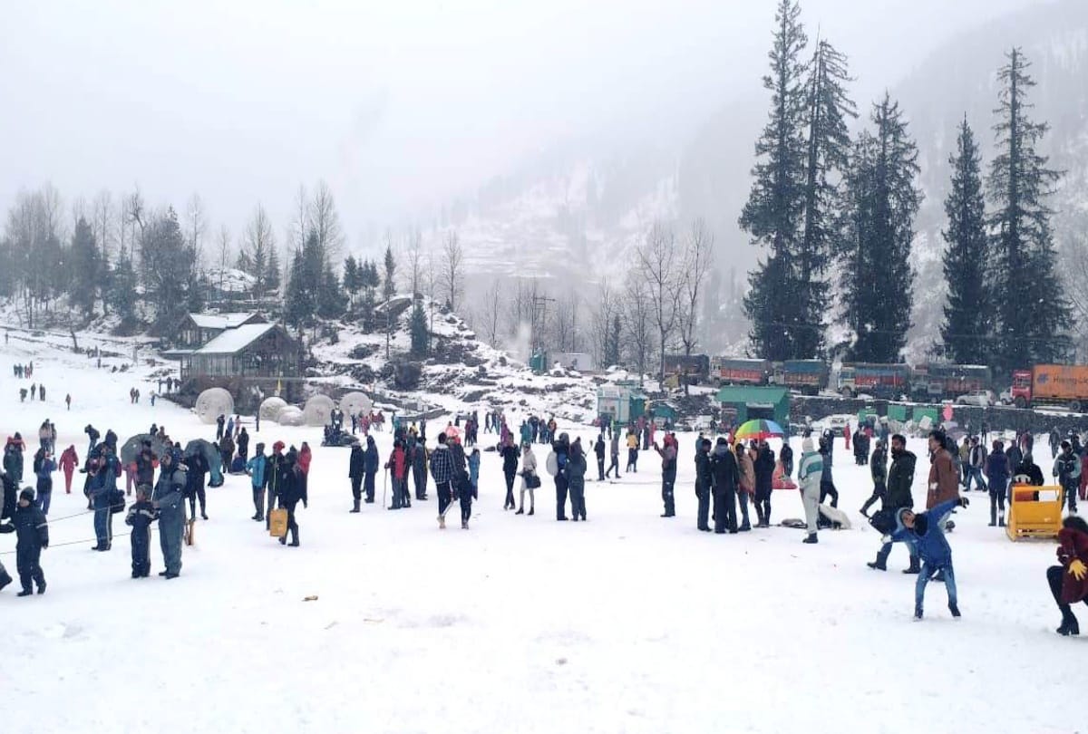 tourists enjoyed snowfall in shimla and manali, see pics