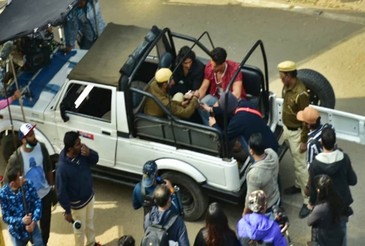 Bollywood actor Tiger Shroff viral Photos of Baaghi 3 Shoot and arrested by police