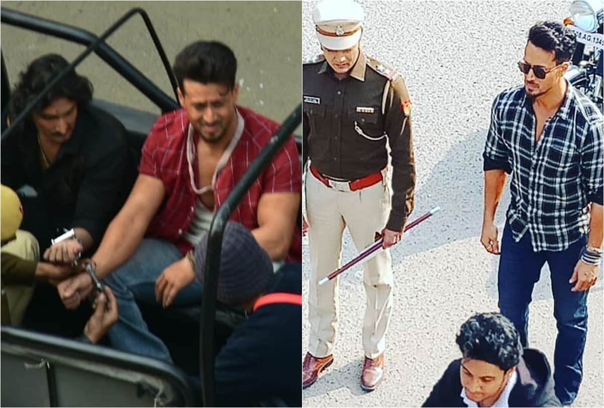 Bollywood actor Tiger Shroff viral Photos of Baaghi 3 Shoot and arrested by police