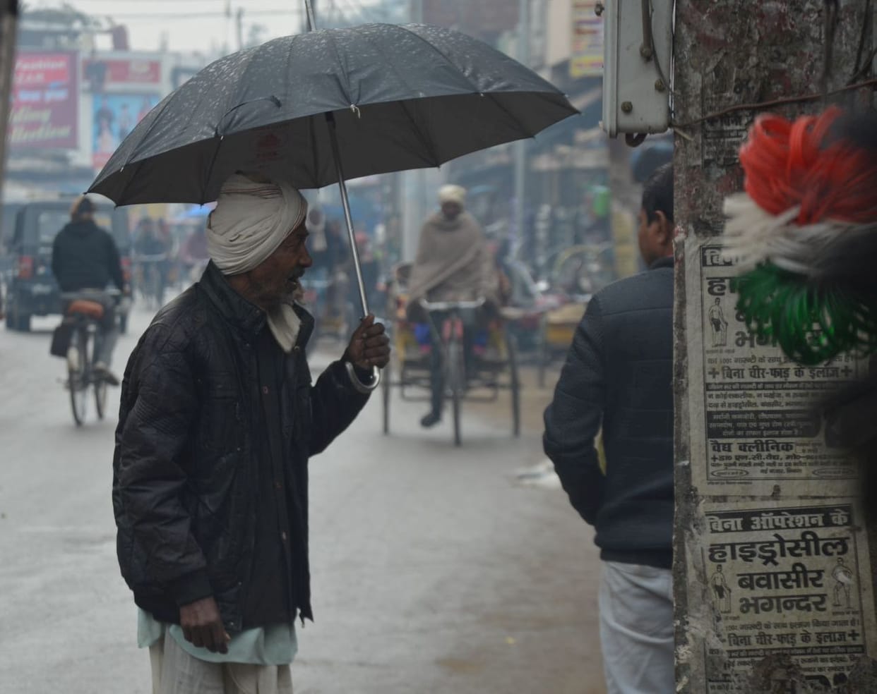 Freezing due to drizzle and icy wind