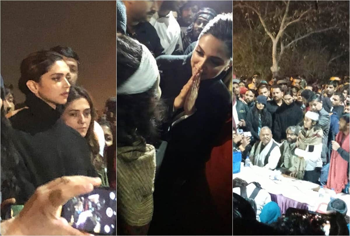 Deepika Padukone at Jawaharlal Nehru University JNU Delhi to support students protest