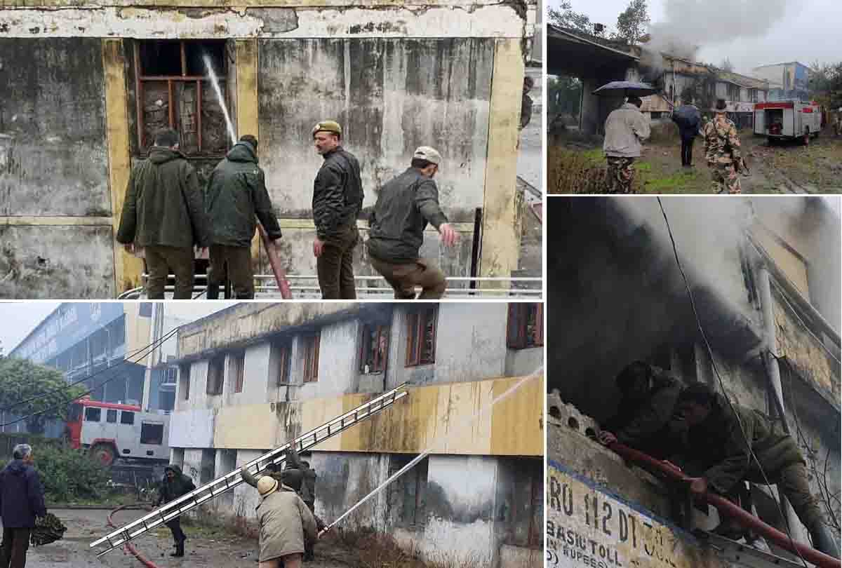 Documented burnt in fire in old building of Excise toll post lakhanpur jammu kashmir