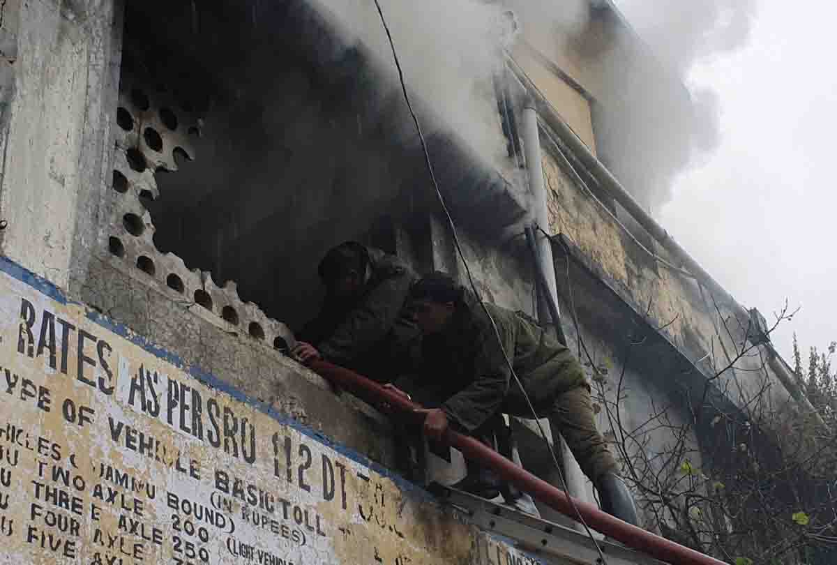 Documented burnt in fire in old building of Excise toll post lakhanpur jammu kashmir