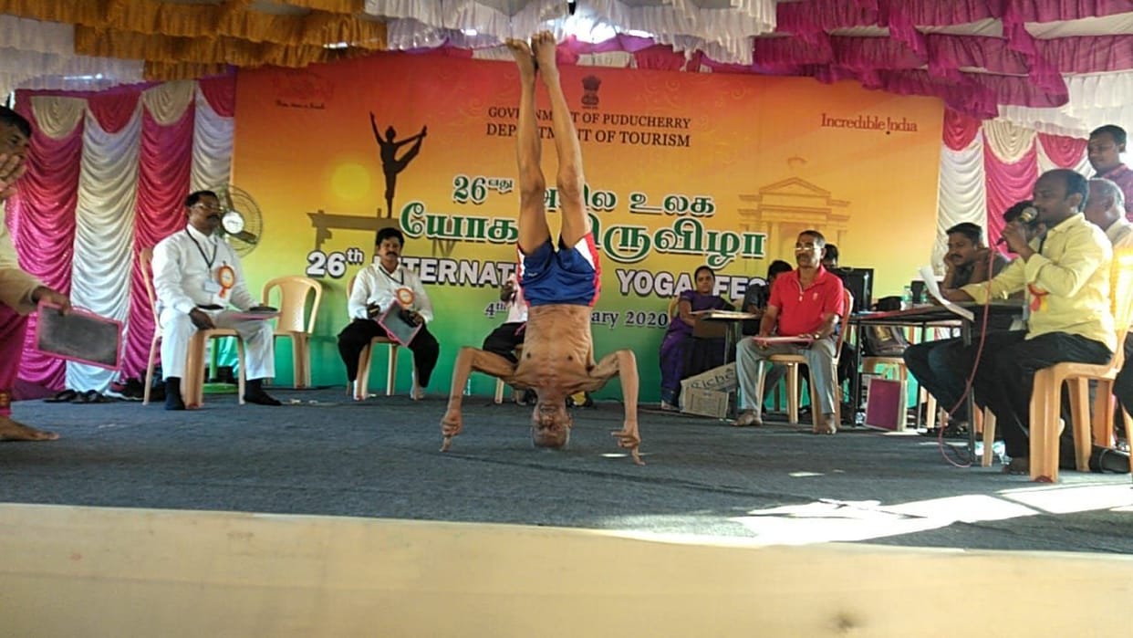 Ilamchand tops in International Yoga Festival