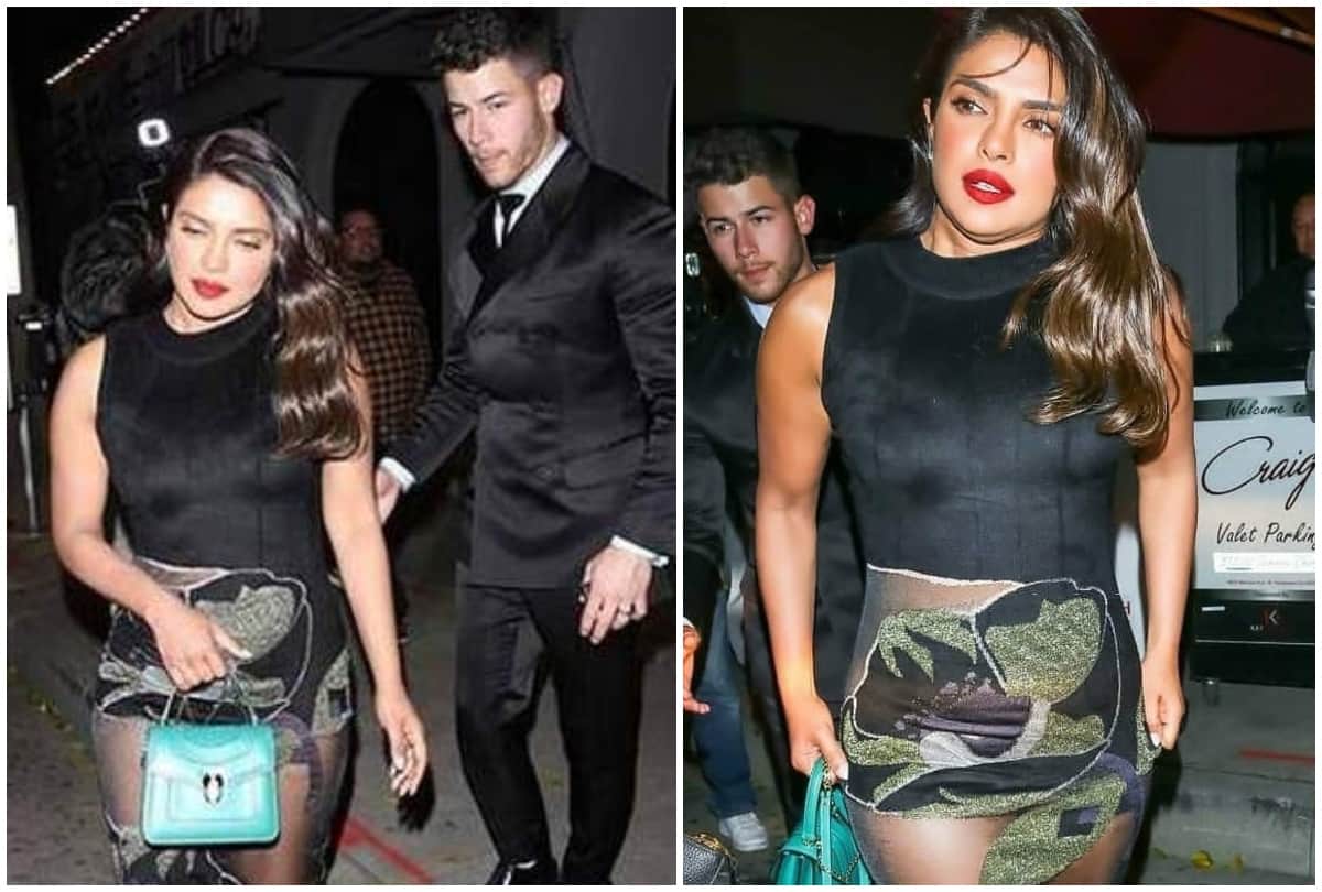 Priyanka Chopra Oops Moment transparent dress along with husband Nick Jonas