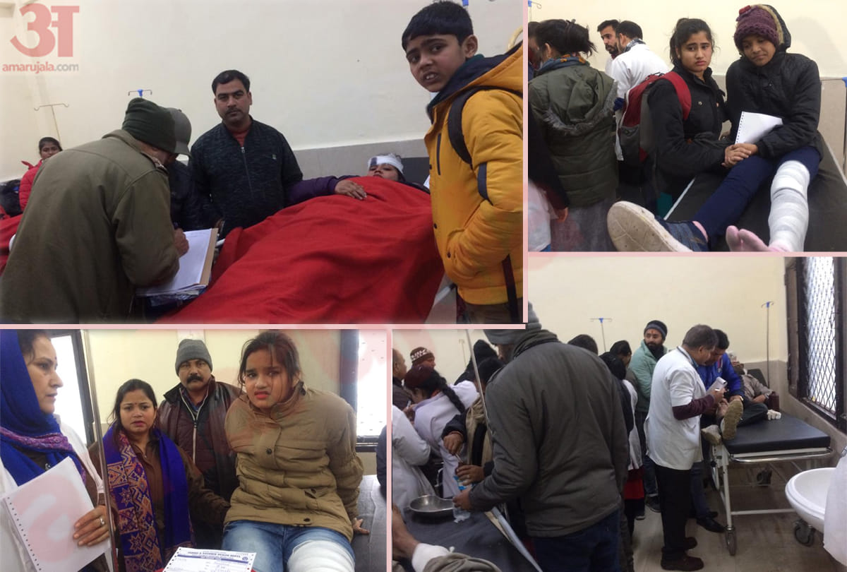 two mini bus Collision in reasi jammu kashmir, seventeen injured, mata vaishno devi pilgrims injured