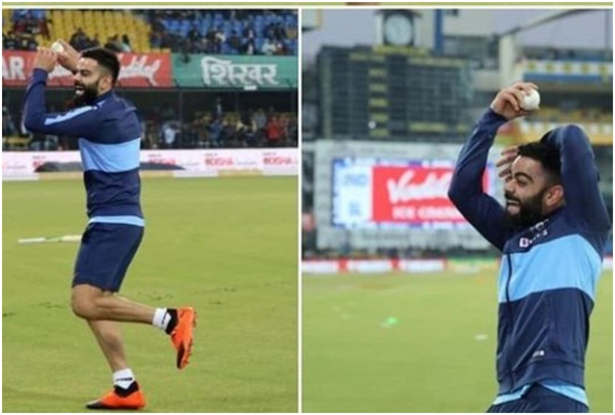 INDvSL Virat Kohli Imitates Harbhajan Singh Bowling Action at Indore