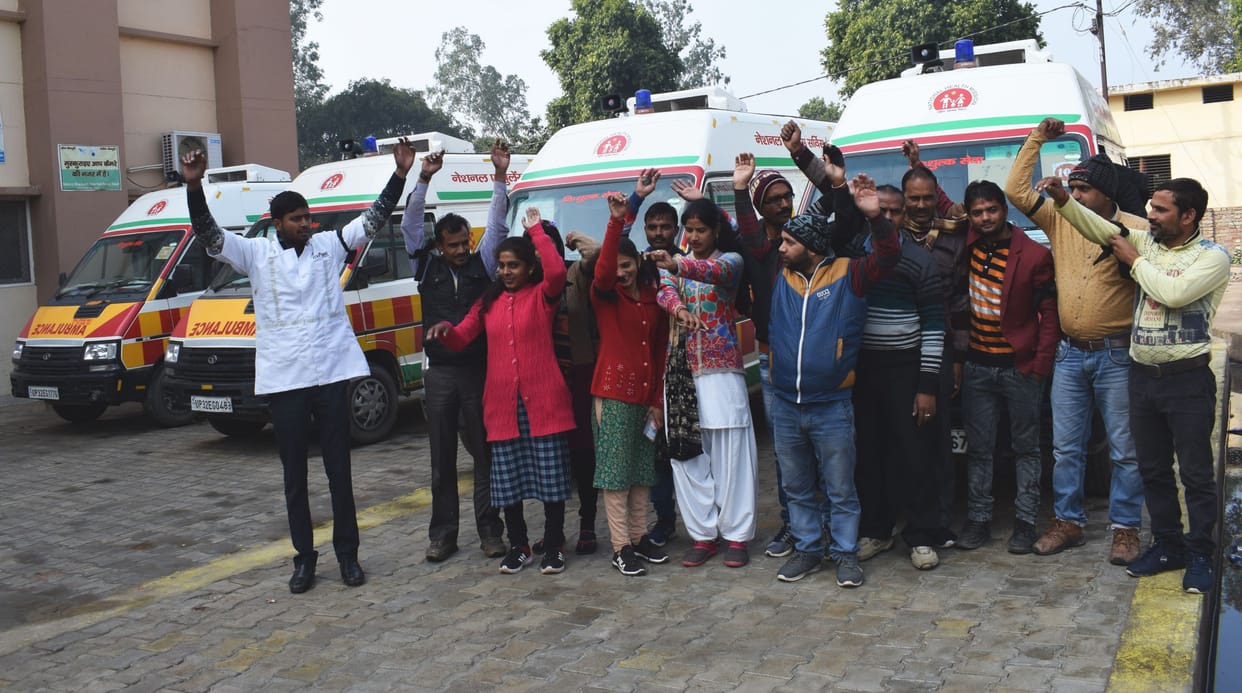 ambulance, protest