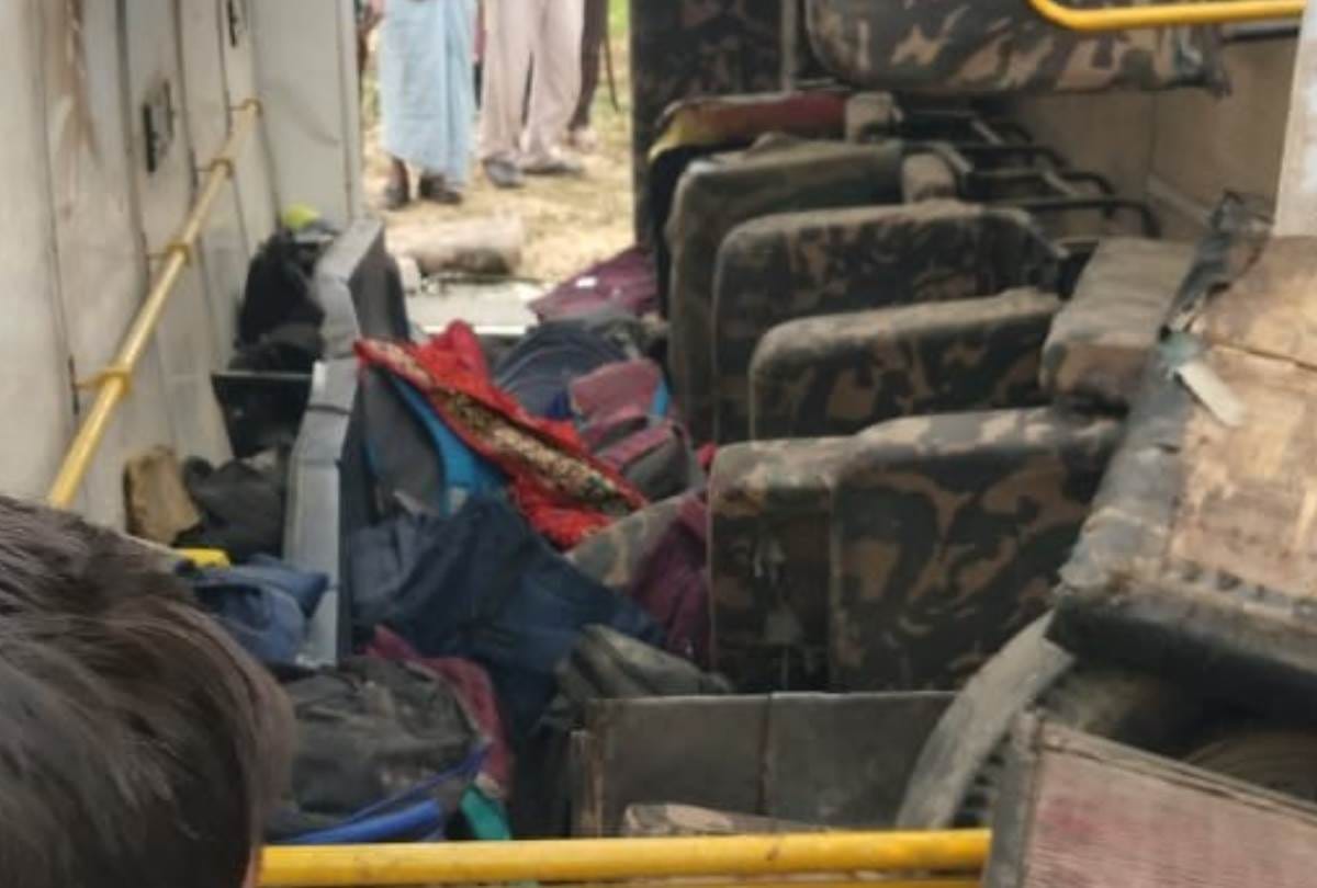 school bus overturned, 22 children injured in malihabad