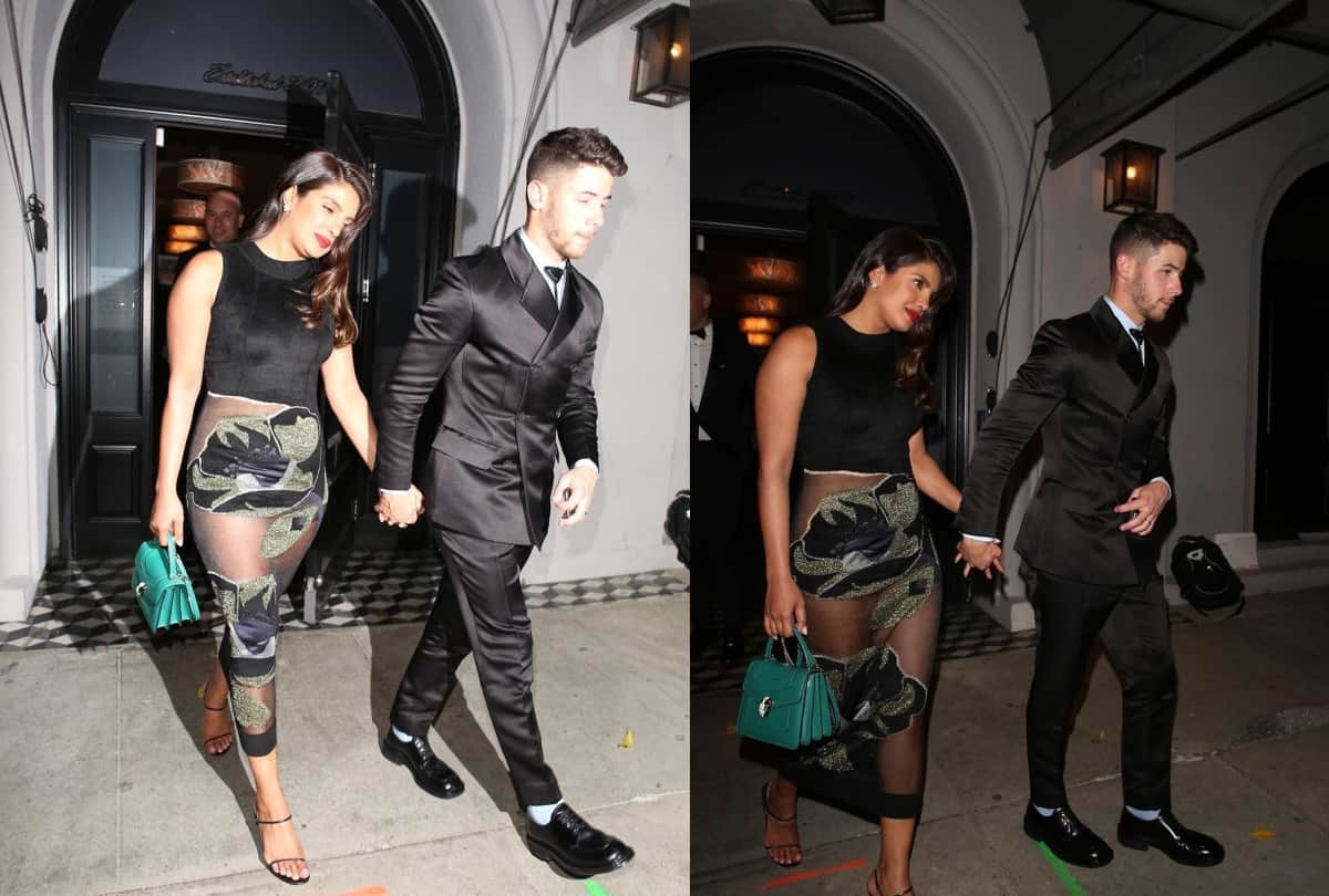 priyanka chopra wears transparent dress in after golden globe award